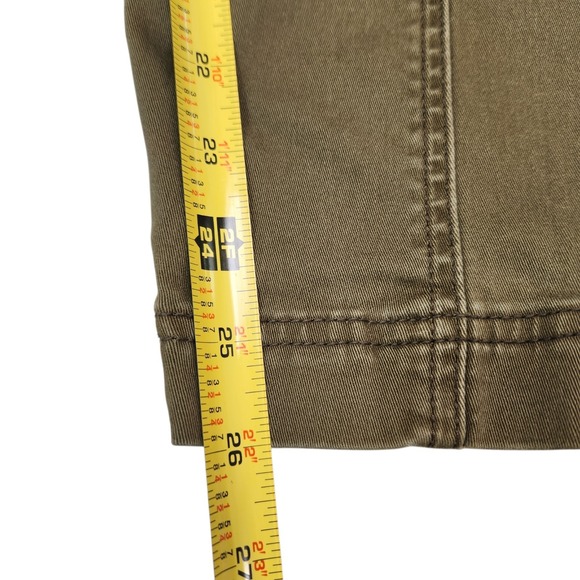 By Anthropologie Size 16W Olive Green Austin Utility Embroidered Pants Granola - Picture 12 of 13